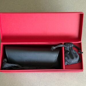 Valentino Red and Black Eyewear Case Set
